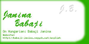 janina babaji business card